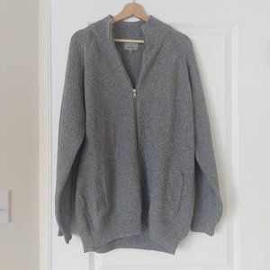 Marks & Spencer (UK) Mens Cardigan XL Gray Pure Cotton